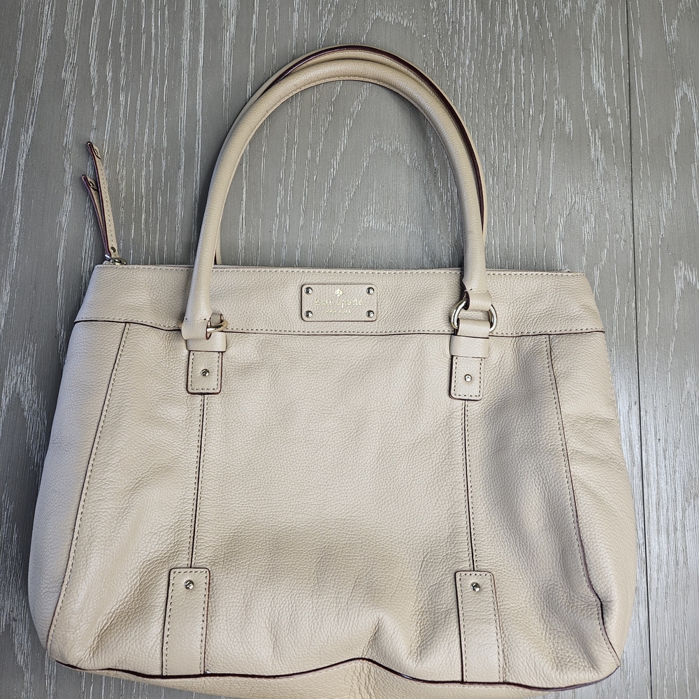 KATE SPADE Berkshire Road Teegan Zip Tote Satchel Cafe Tan Leather